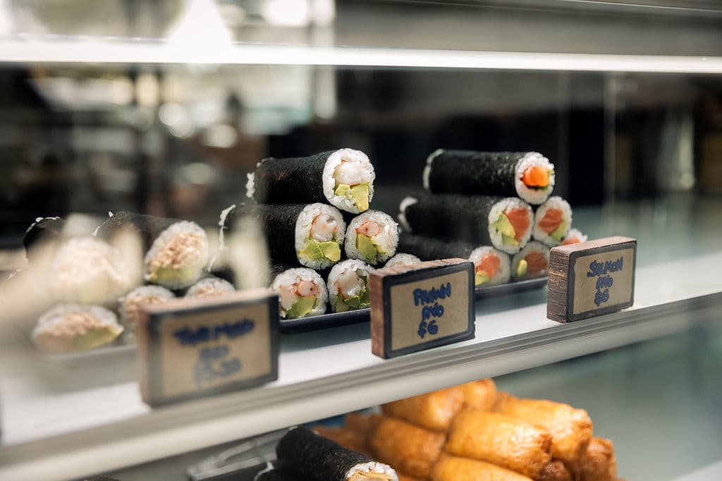 sushi in the fridge